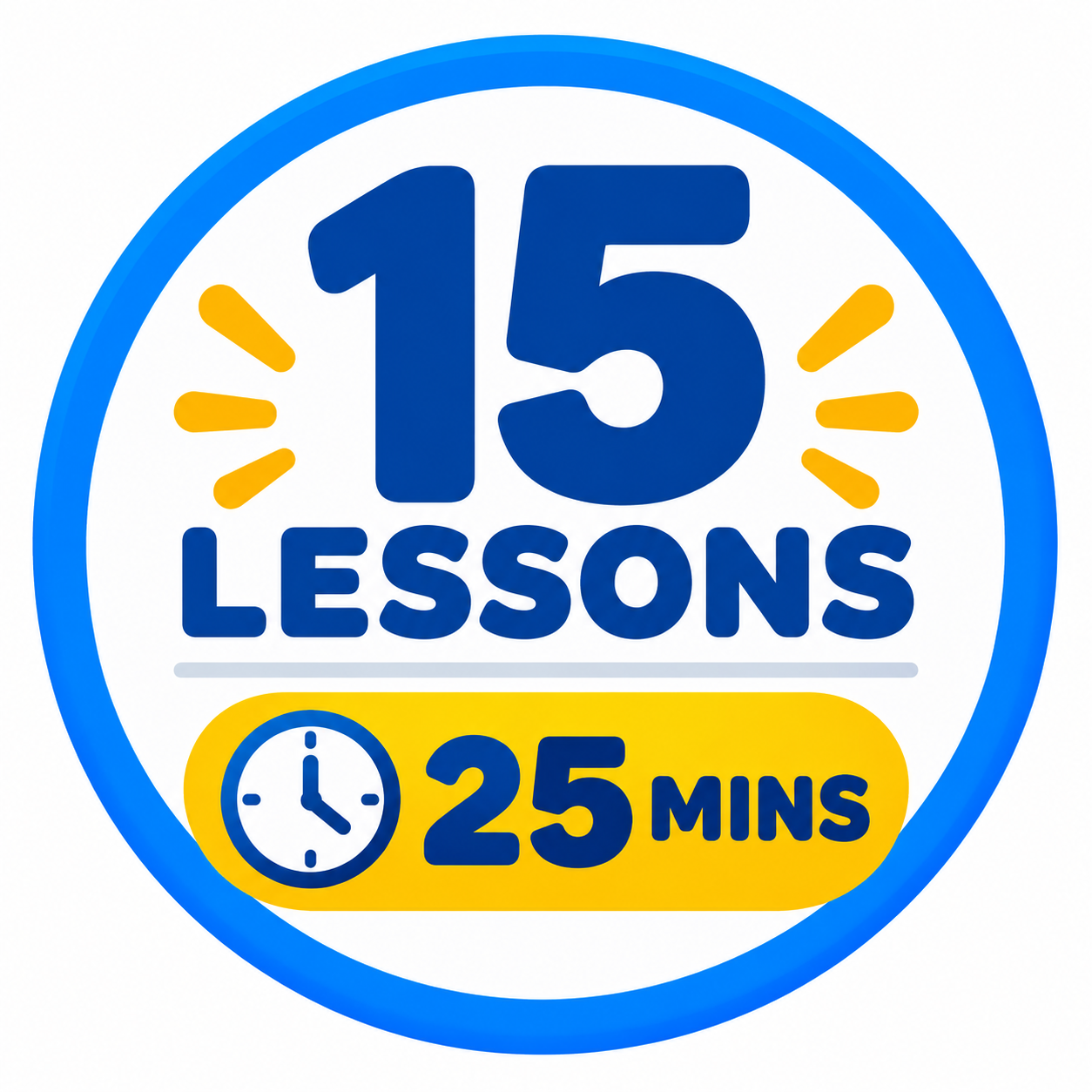 15 lessons / 25 minutes
