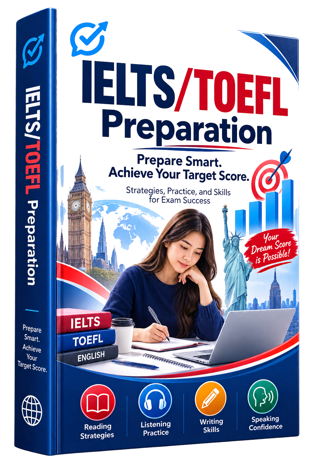 IELTS and TOEFL Preparation course book cover